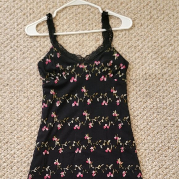 LOVE SOUP Y2K Whimsigoth Dress Babydoll Black Grunge Fairy Floral Lace Rose NWOT - Picture 3 of 14